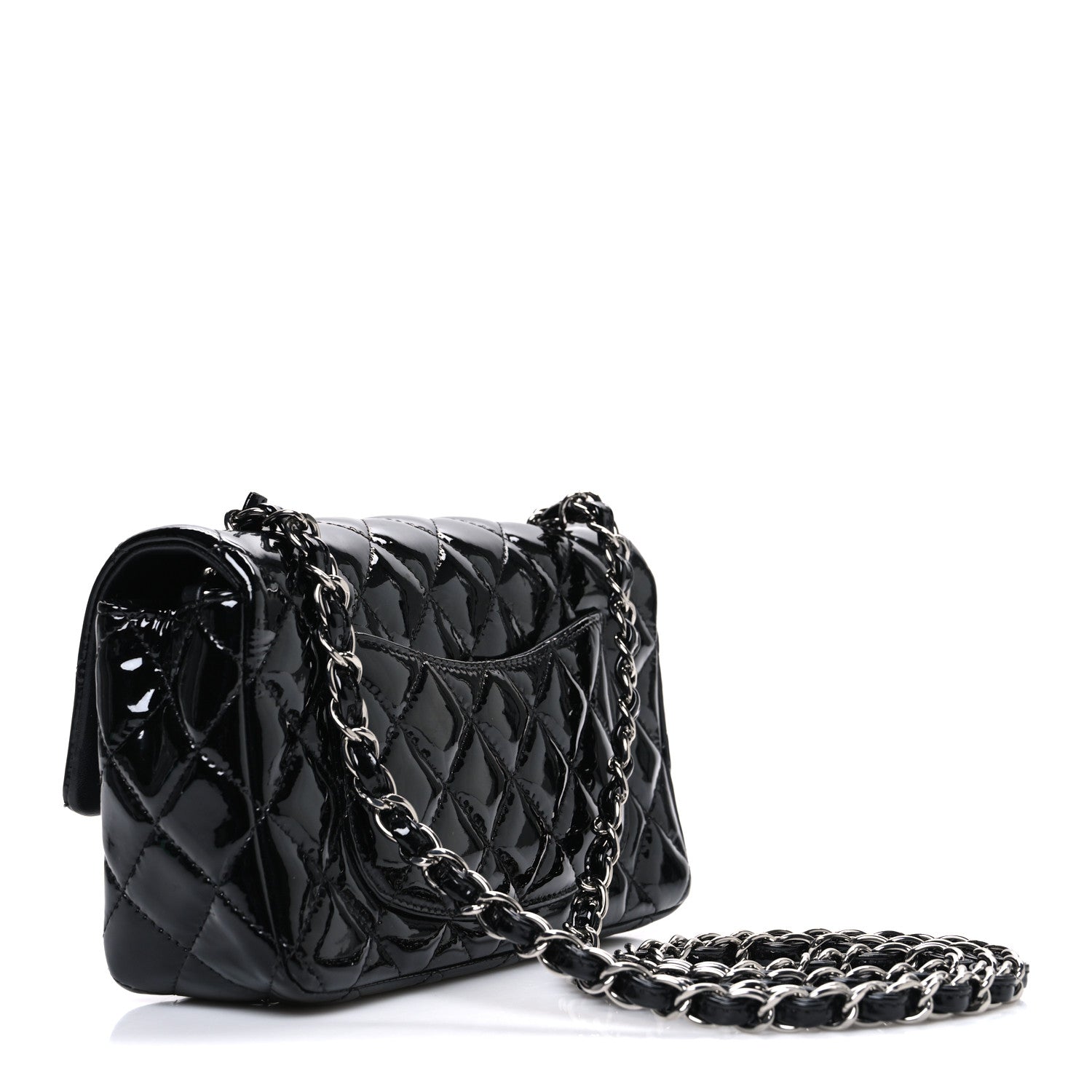 Chanel Patent Calfskin Quilted Mini Rectangular Flap Black 3 of 10