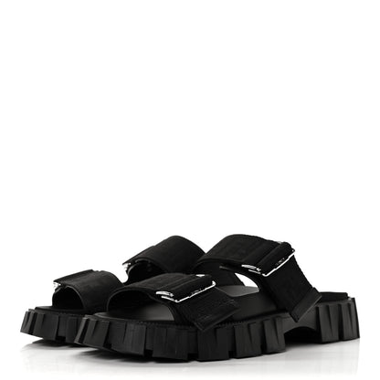 Fendi Fabric FF Mens Fendi Force Lug Sole Sandals 6 Black 3 of 9