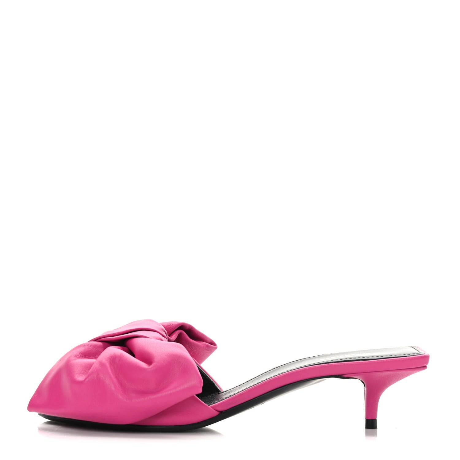 Balenciaga Soft Nappa Square Knife Bow Mule Sandals 36 Magenta Pink 1 of 9