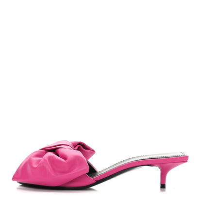 Balenciaga Soft Nappa Square Knife Bow Mule Sandals 36 Magenta Pink 1 of 9