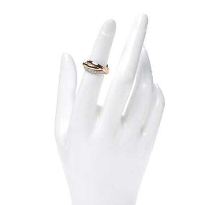 Cartier 18K White Yellow Pink Gold Diamond Small Trinity Paved Ring 49 5 2 of 7