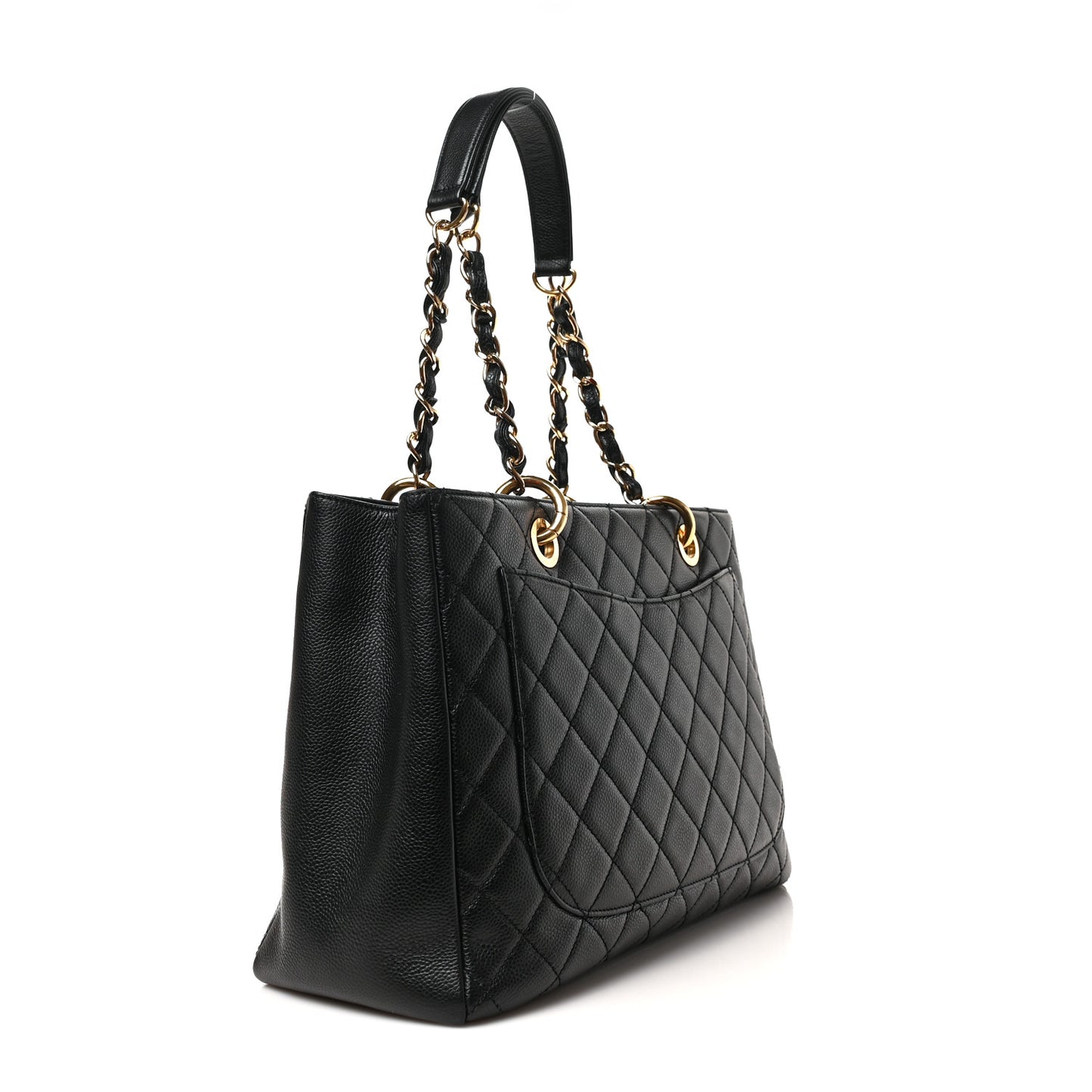 Caviar Quilted Grand Shopping Tote GST Black