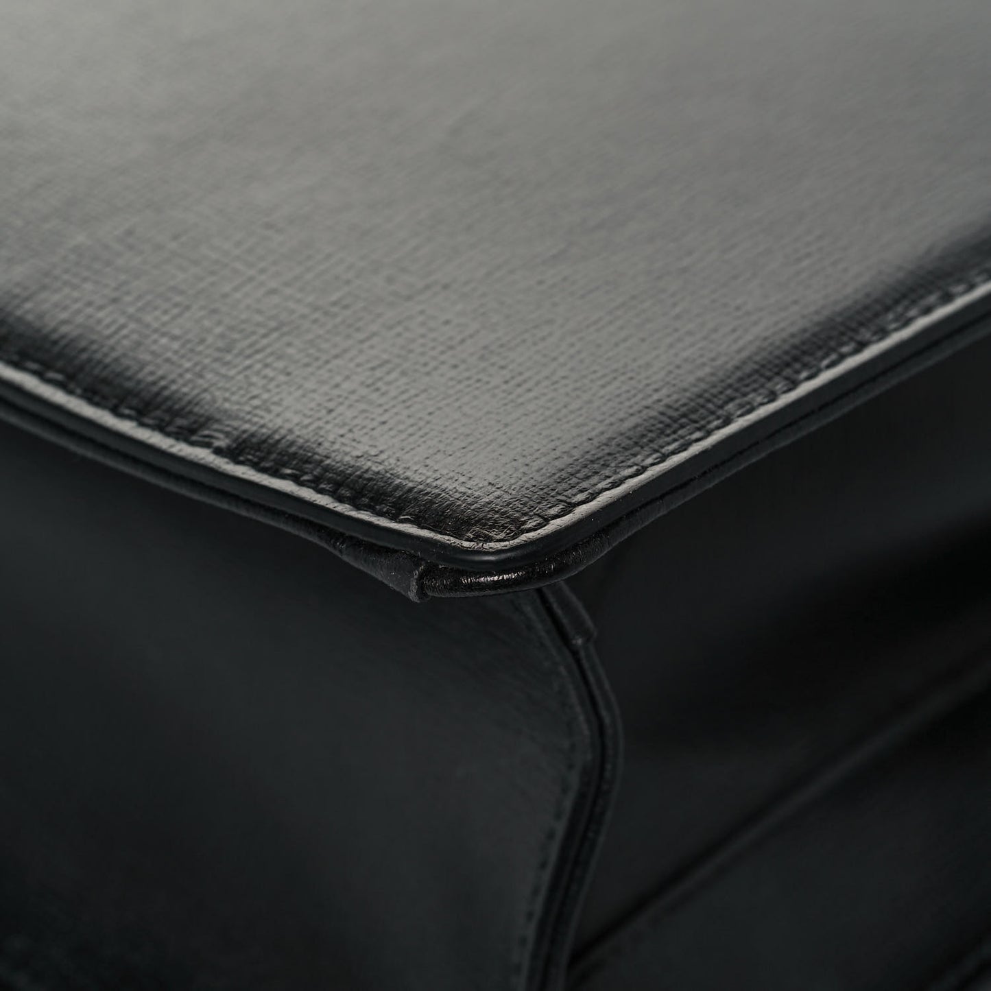 Textured Calfskin Medium Torchon GG Ring Shoulder Bag Black