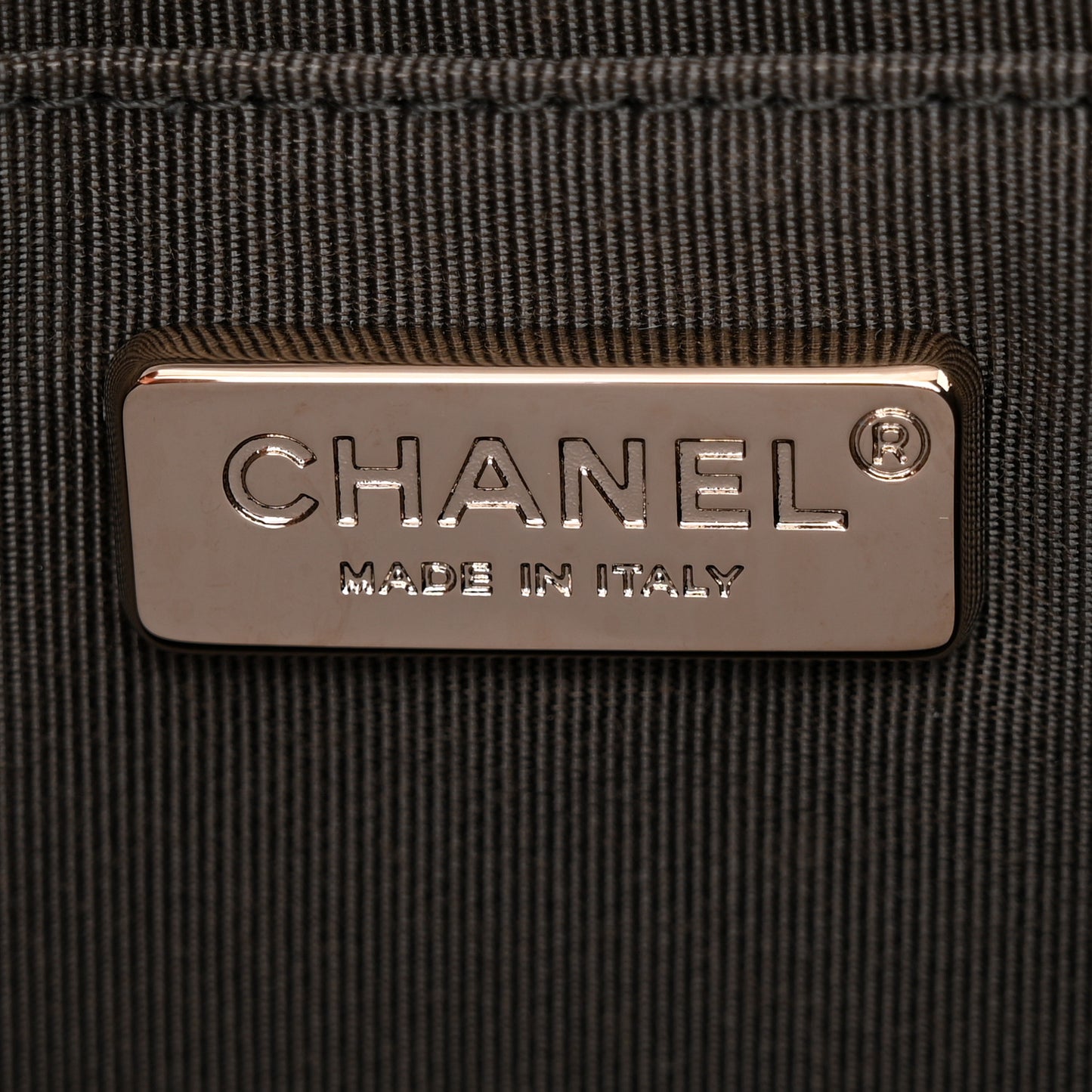 Perforated Metallic Lambskin Small CC Medals Flap Dark Silver
