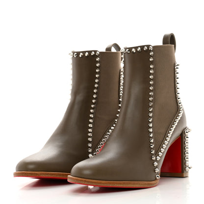 Christian Louboutin Calfskin Out Line Spike Lug 70 Boots 36 Silex 3 of 8