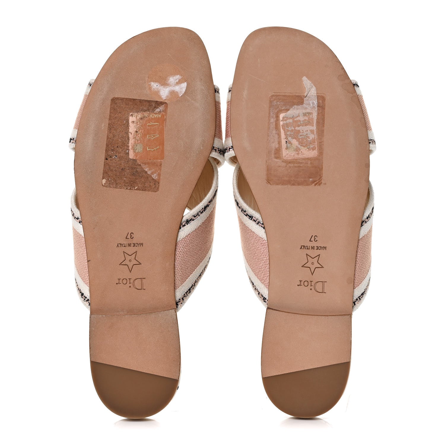 Christian Dior Canvas Rose Mutabilis Embroidered Dway Criss Cross Slide Sandals 37 Multicolor 5 of 8