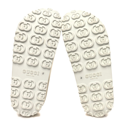 Gucci Soft Rubber Womens Interlocking G Platform 42mm Slide Sandals 38 Off White 5 of 8