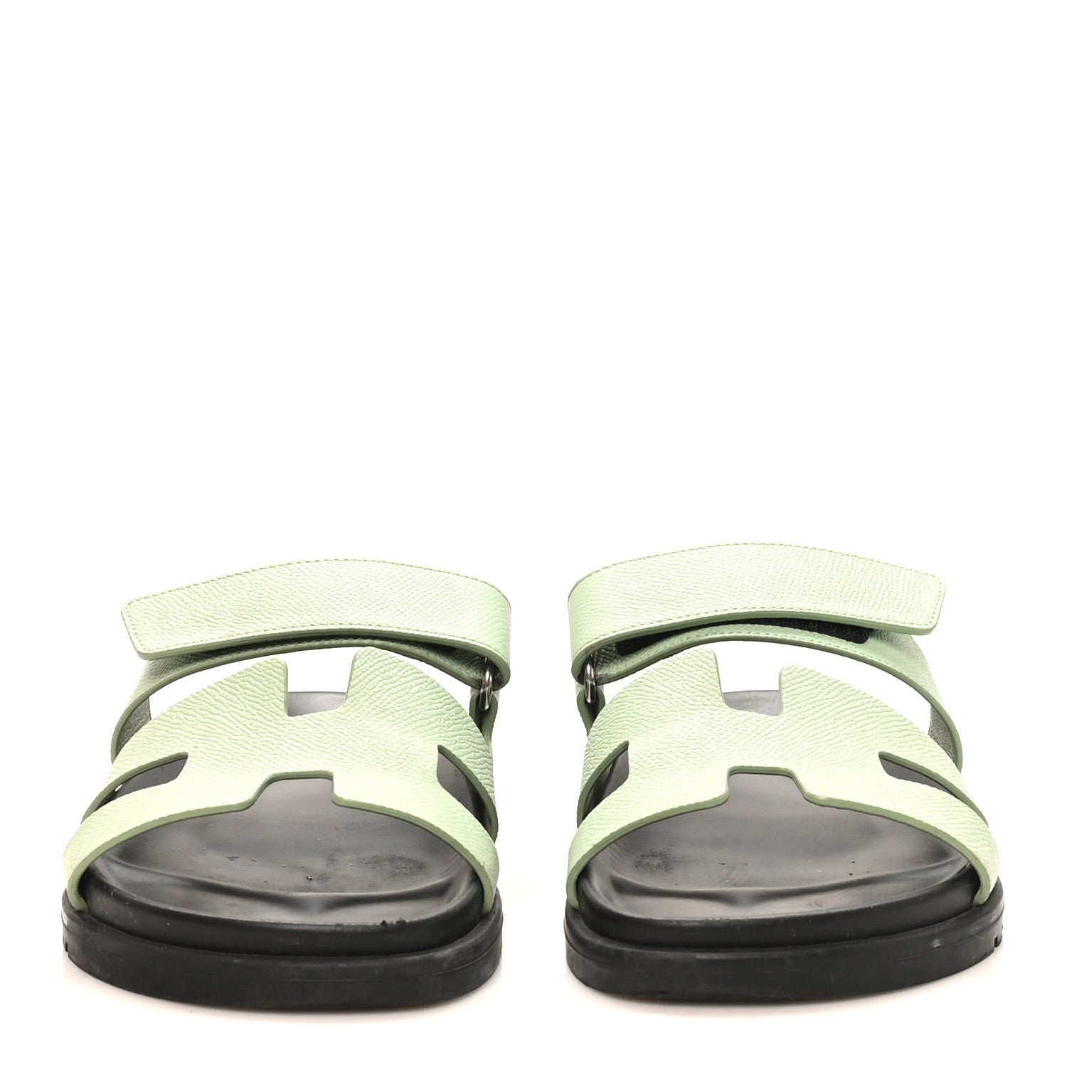 Hermes Epsom Womens Chypre Sandals 37 Vert Jade 3 of 10