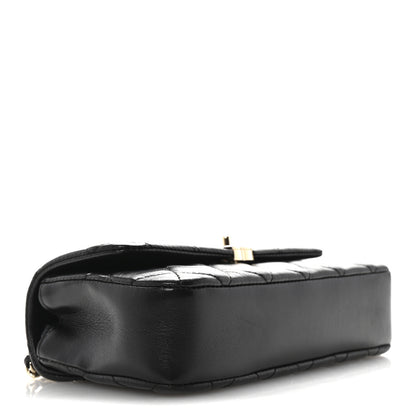 Chanel Lambskin Quilted Rectangular Phone Holder Clutch With Chain Black 4 of 11