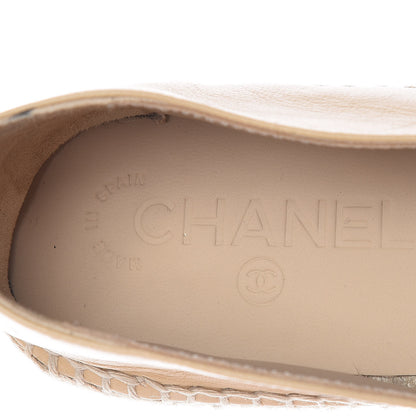 Chanel Lambskin CC Espadrilles 40 Beige Black 9 of 11