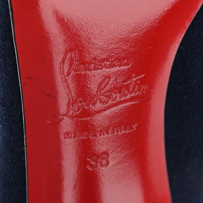 Christian Louboutin Suede New Declic 120 Pumps 38 Marine 6 of 11