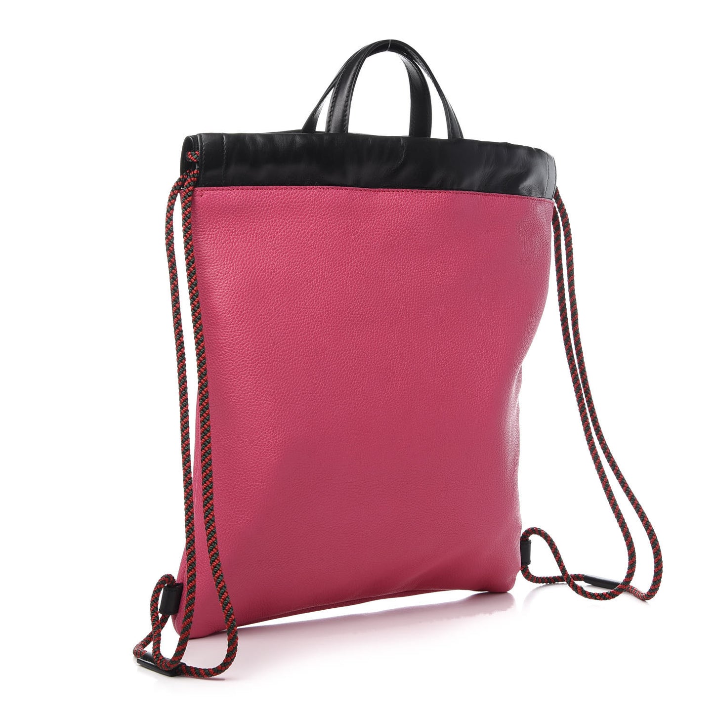 Grained Calfskin Logo Drawstring Backpack Box Pink Green Black