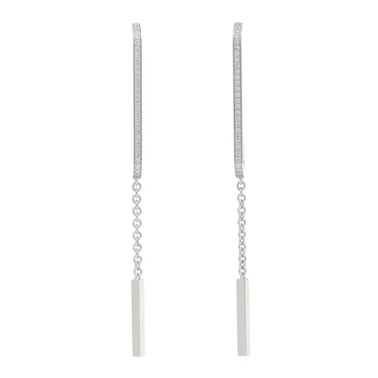 Hermes 18K White Gold Diamond Ever Chaine D'Ancre Enchainee Earrings 1 of 7