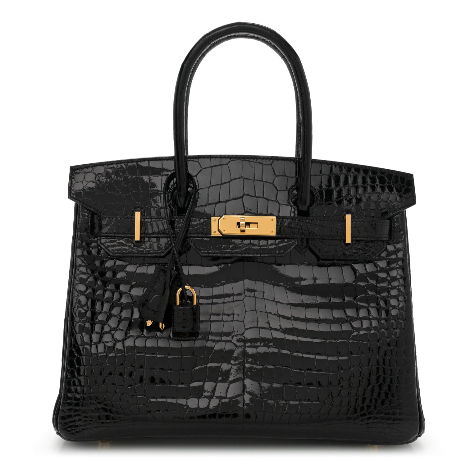Hermes Shiny Porosus Crocodile Birkin 30 Black 1 of 13