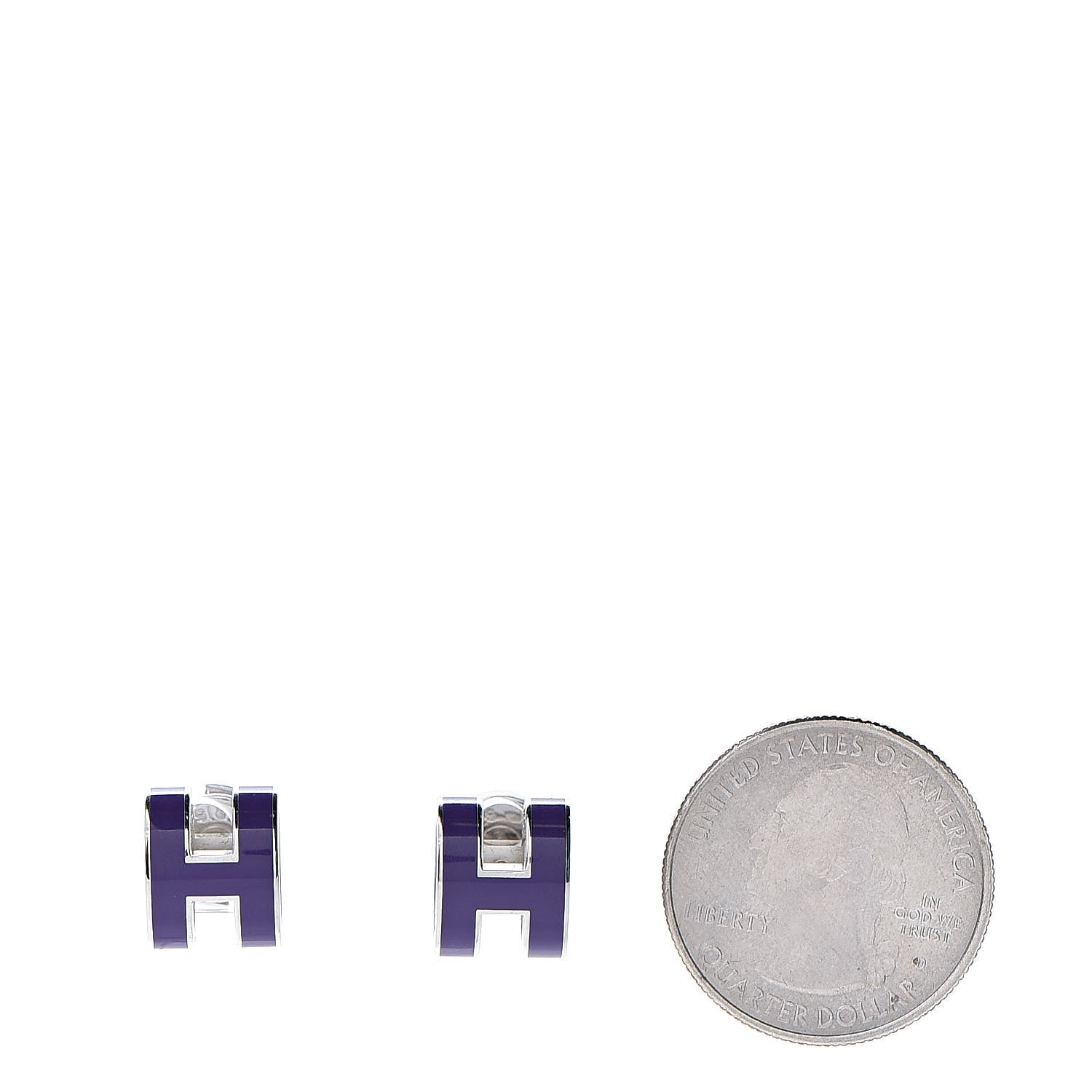 Hermes Palladium Lacquered Pop H Earrings Ultraviolet 2 of 5