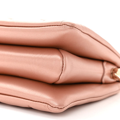 Louis Vuitton Metallic Lambskin Embossed Monogram Coussin BB Pink Gold 9 of 10