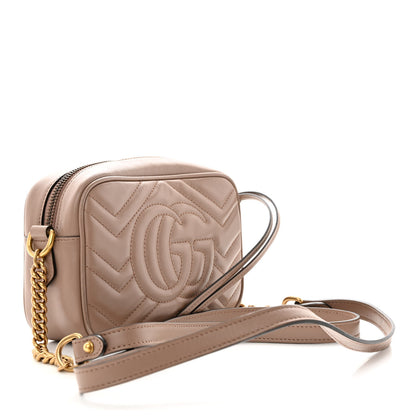 Gucci Calfskin Matelasse Mini GG Marmont Chain Shoulder Bag Porcelain Rose 3 of 12