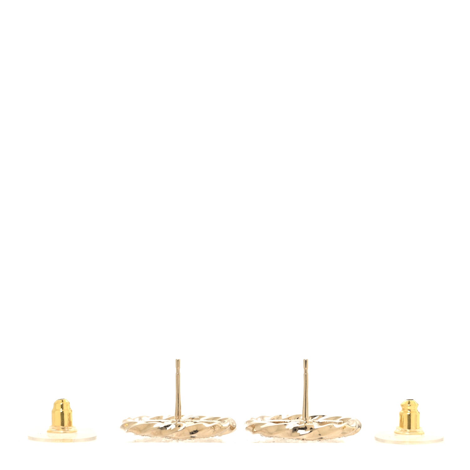 Chanel Metal Twist Crystal CC Earrings Gold 3 of 5