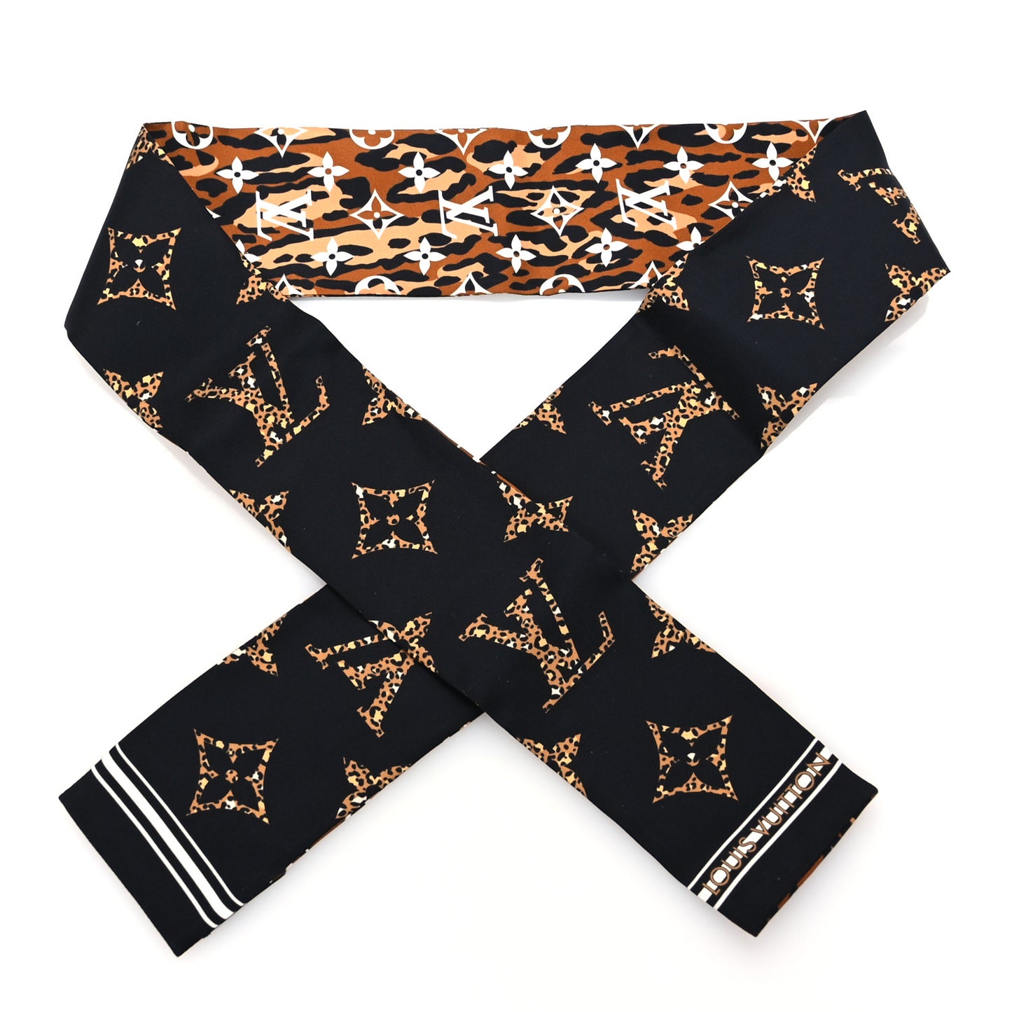 Silk Monogram Giant Jungle Bandeau Black