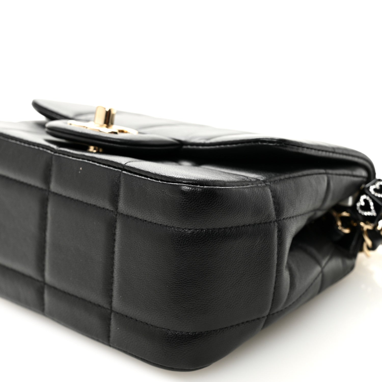 Chanel Lambskin Resin Crystal Square Quilted Mini Monacoco Flap Black 10 of 11