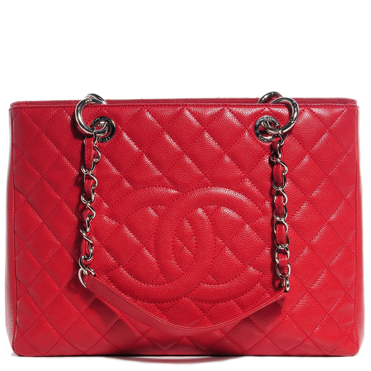 Chanel Caviar Grand Shopping Tote GST Red 1 of 8