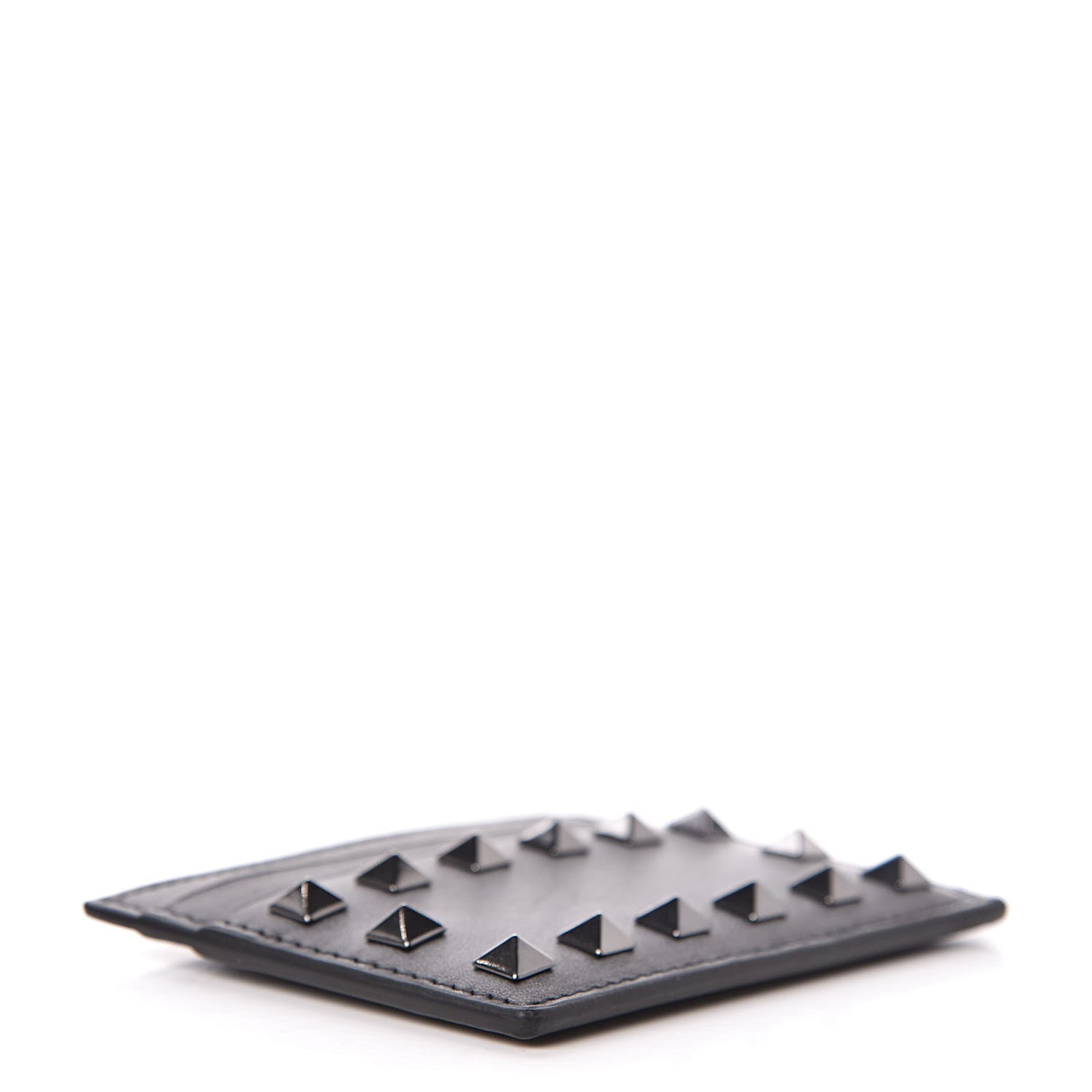 Valentino Garavani Vitello Rockstud Card Holder Black 4 of 8