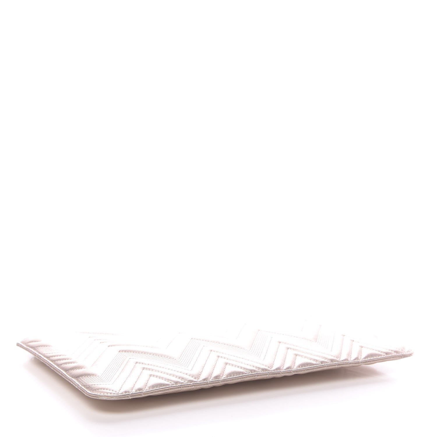 Chanel Metallic Lambskin Chevron Quilted Medium Cosmetic Case Light Pink 4 of 10