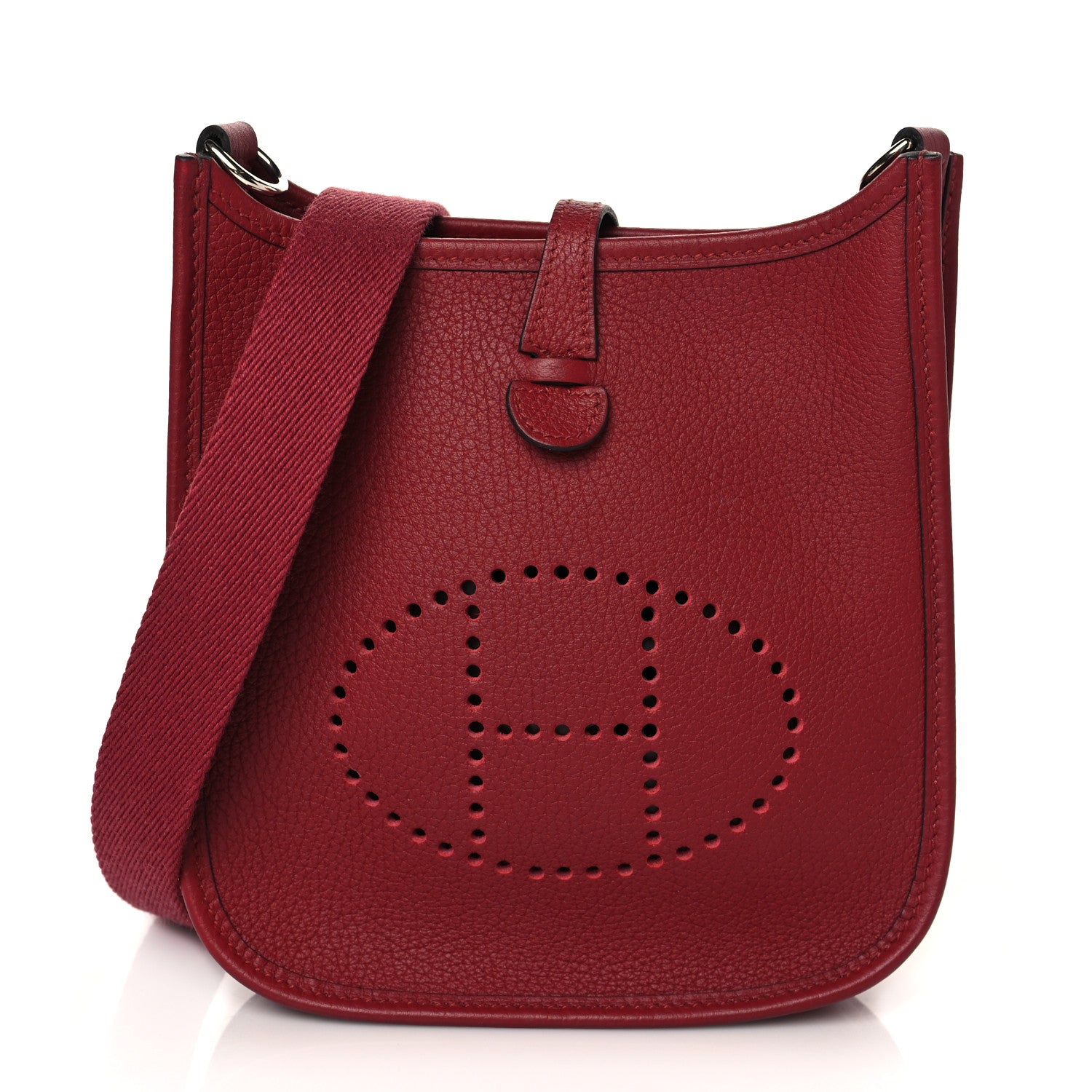 Hermes Taurillon Clemence Evelyne TPM Rouge Grenat 1 of 11