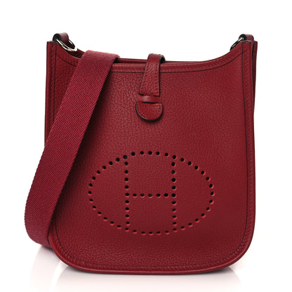 Hermes Taurillon Clemence Evelyne TPM Rouge Grenat 1 of 11