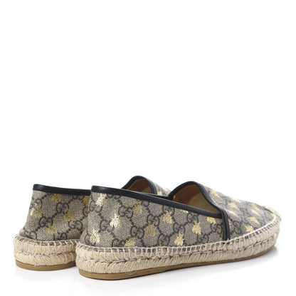 Gucci GG Supreme Monogram Bees Espadrille Flats 38.5 Beige Ebony Oro Black 4 of 7