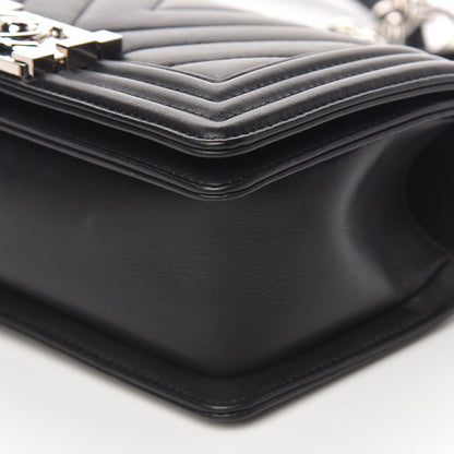 Chanel Calfskin Chevron Quilted Small Boy Flap Black 9 of 10