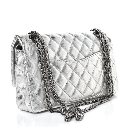 Chanel Metallic Aged Calfskin Quilted 2.55 Reissue 225 Flap Silver 3 of 16