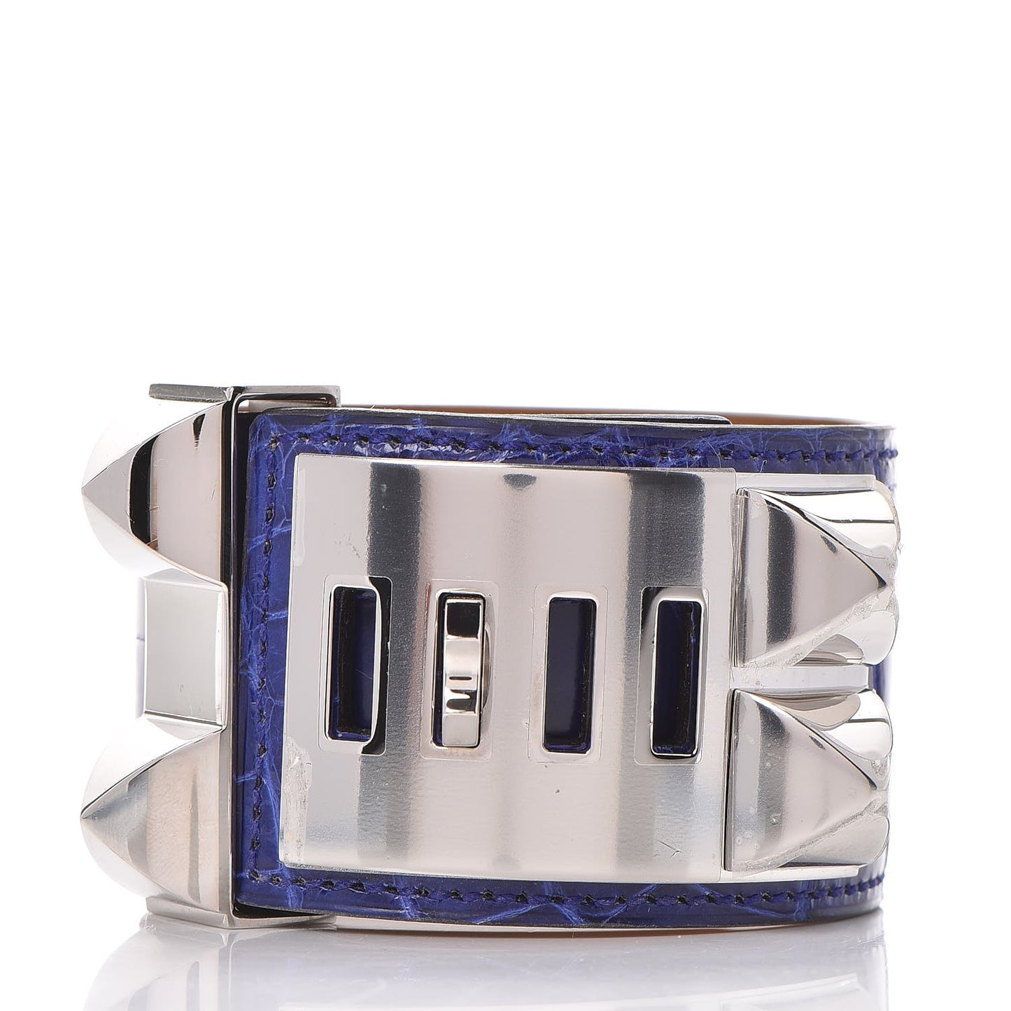 Shiny Alligator Collier De Chien CDC Bracelet S Bleu Electrique