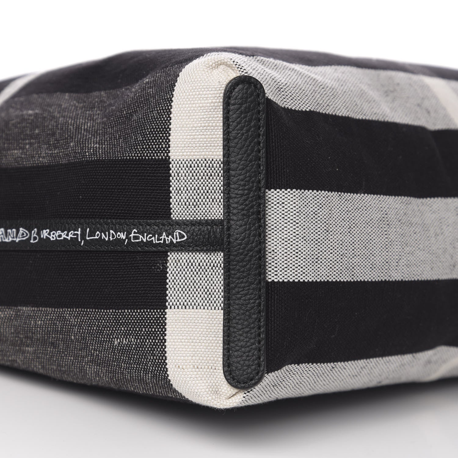 Burberry Coated Canvas Mega Check Medium Doodle Tote Black White 13 of 15