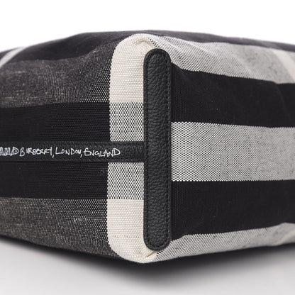 Burberry Coated Canvas Mega Check Medium Doodle Tote Black White 13 of 15