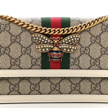 Gucci GG Supreme Monogram Web Queen Margaret Chain Wallet White 7 of 8