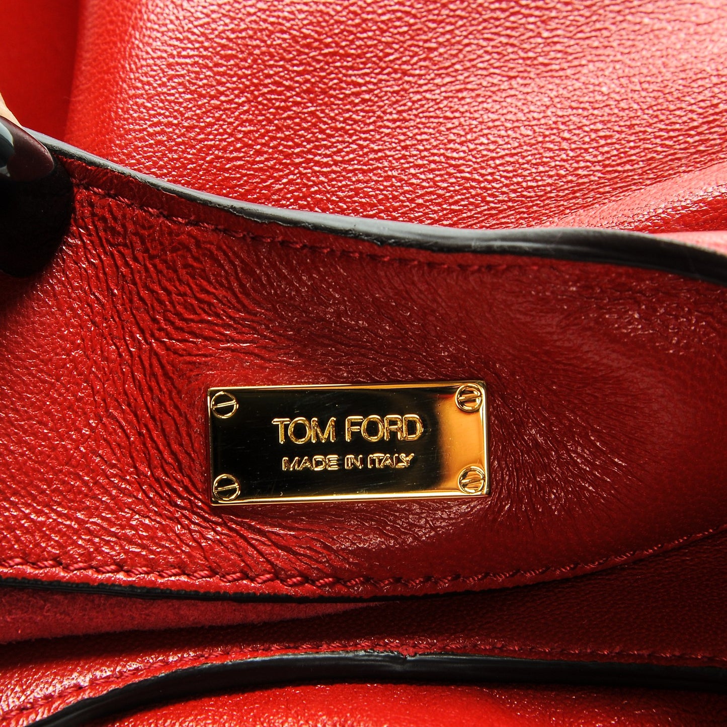 Ramskin Large Alix Padlock Zip Shoulder Bag Flame Red