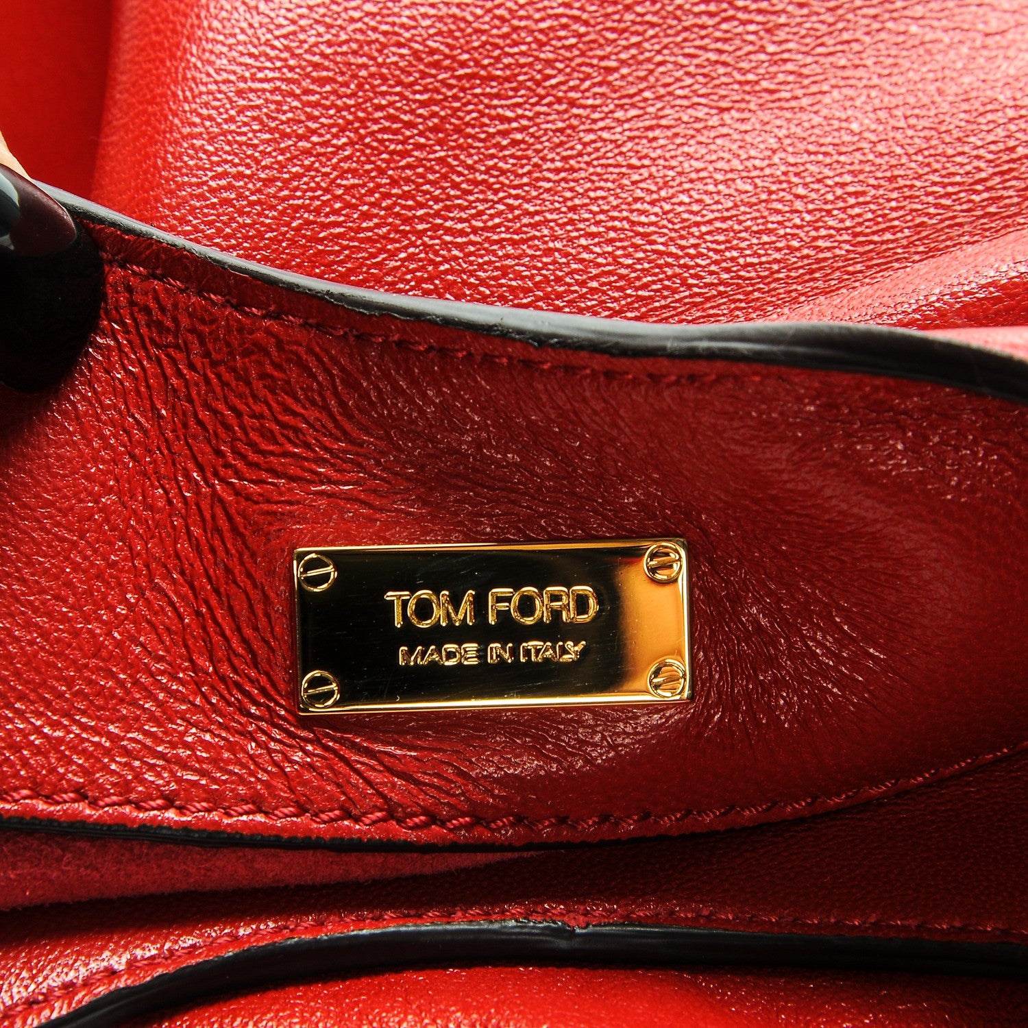 Tom Ford Ramskin Large Alix Padlock Zip Shoulder Bag Flame Red 6 of 7