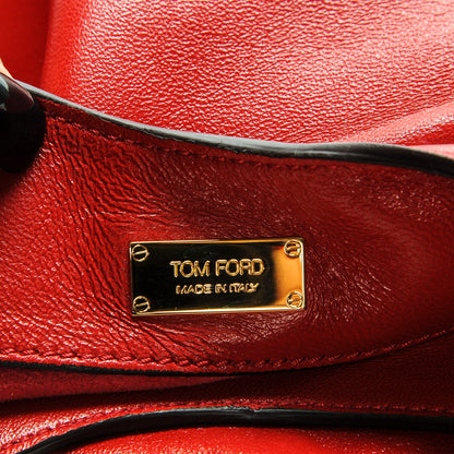 Tom Ford Ramskin Large Alix Padlock Zip Shoulder Bag Flame Red 6 of 7