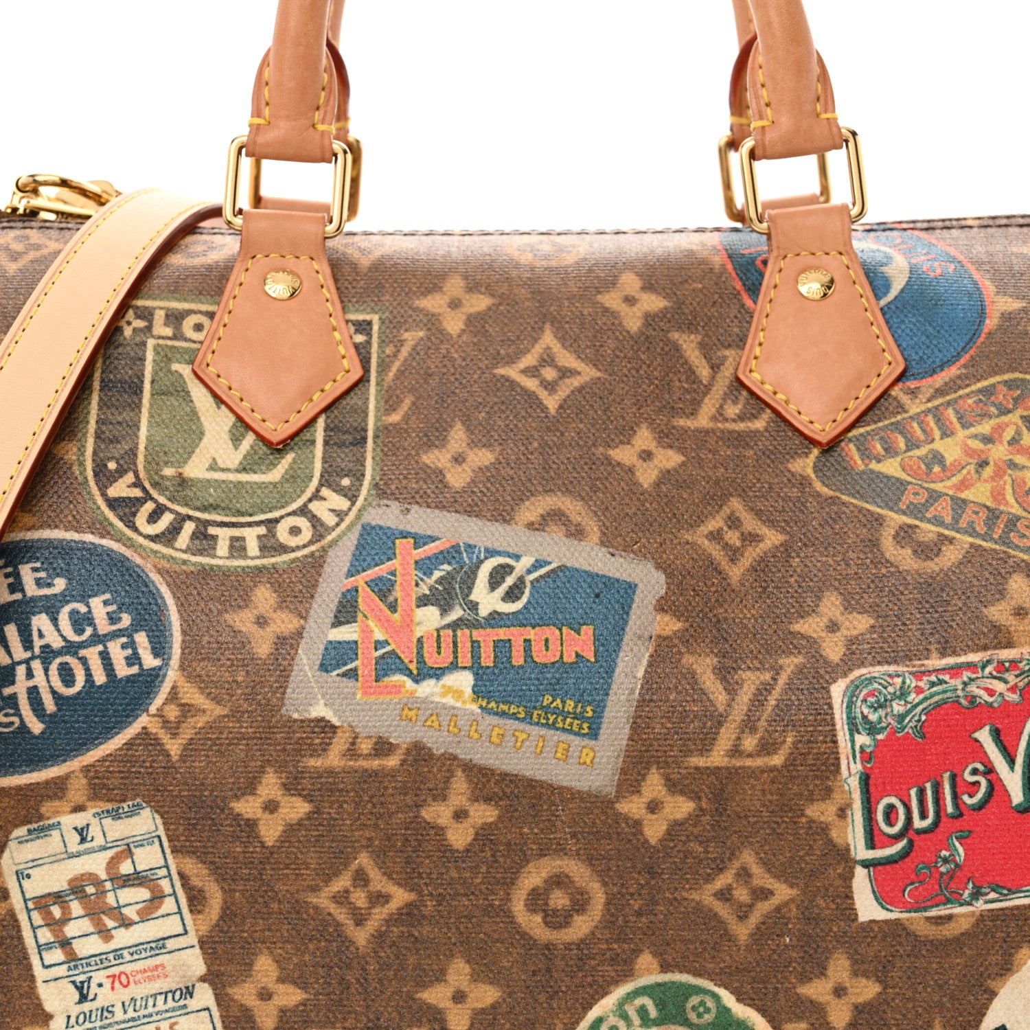 Louis Vuitton Monogram Hotel Labels Speedy Bandouliere 30 8 of 13