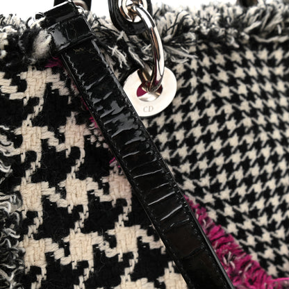 Christian Dior Patent Tweed Fringe Patchwork Lady Dior Black Multicolor 10 of 13