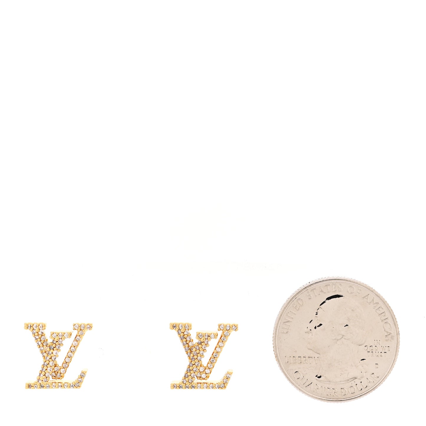 Metal Crystal LV Iconic Earrings Gold