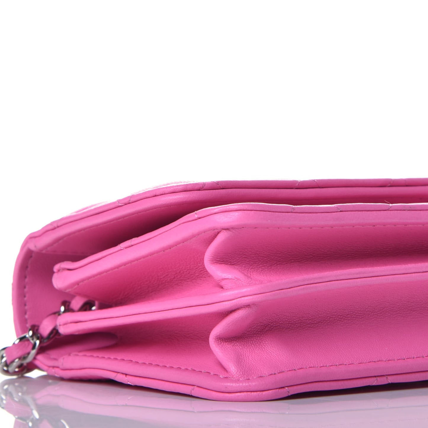 Lambskin Quilted Mini Wallet On Chain WOC Pink