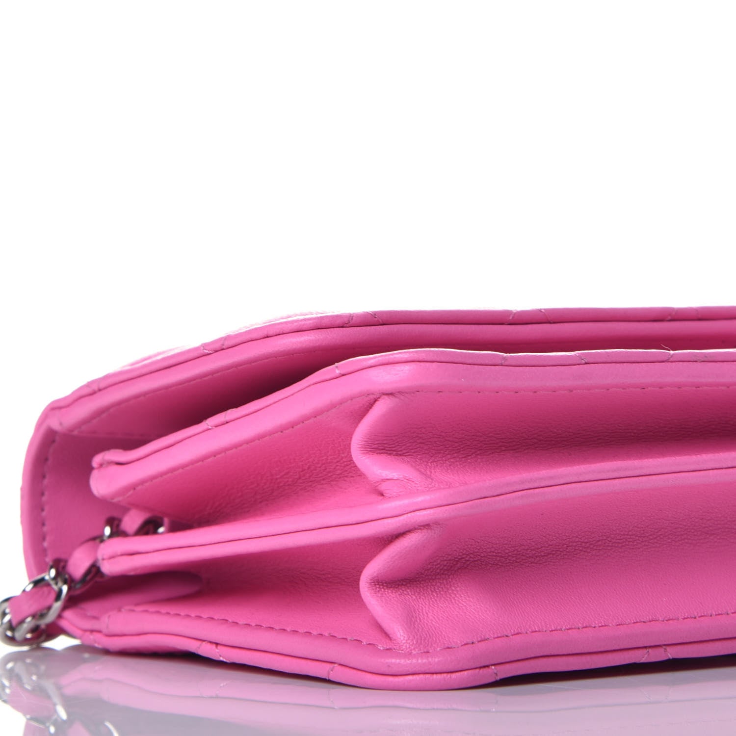 Chanel Lambskin Quilted Mini Wallet On Chain WOC Pink 8 of 10