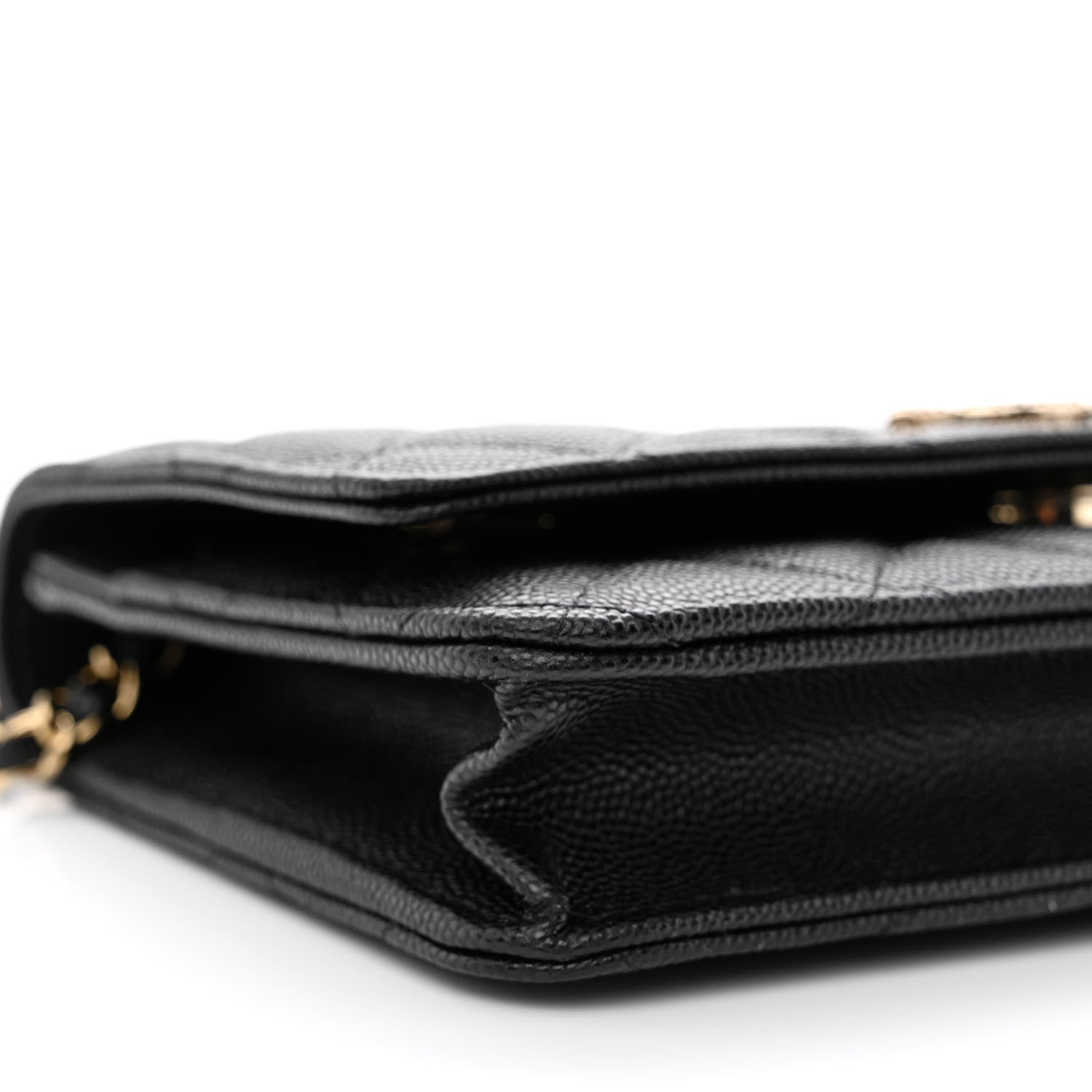 Chanel Caviar Quilted Crystal CC Wallet On Chain WOC Black 10 of 12