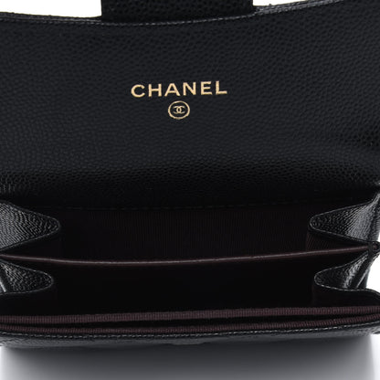 Chanel Caviar Quilted Flap Card Holder Wallet Black 4 of 5