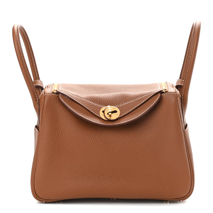 Hermes Taurillon Clemence Lindy 26 Gold 1 of 11