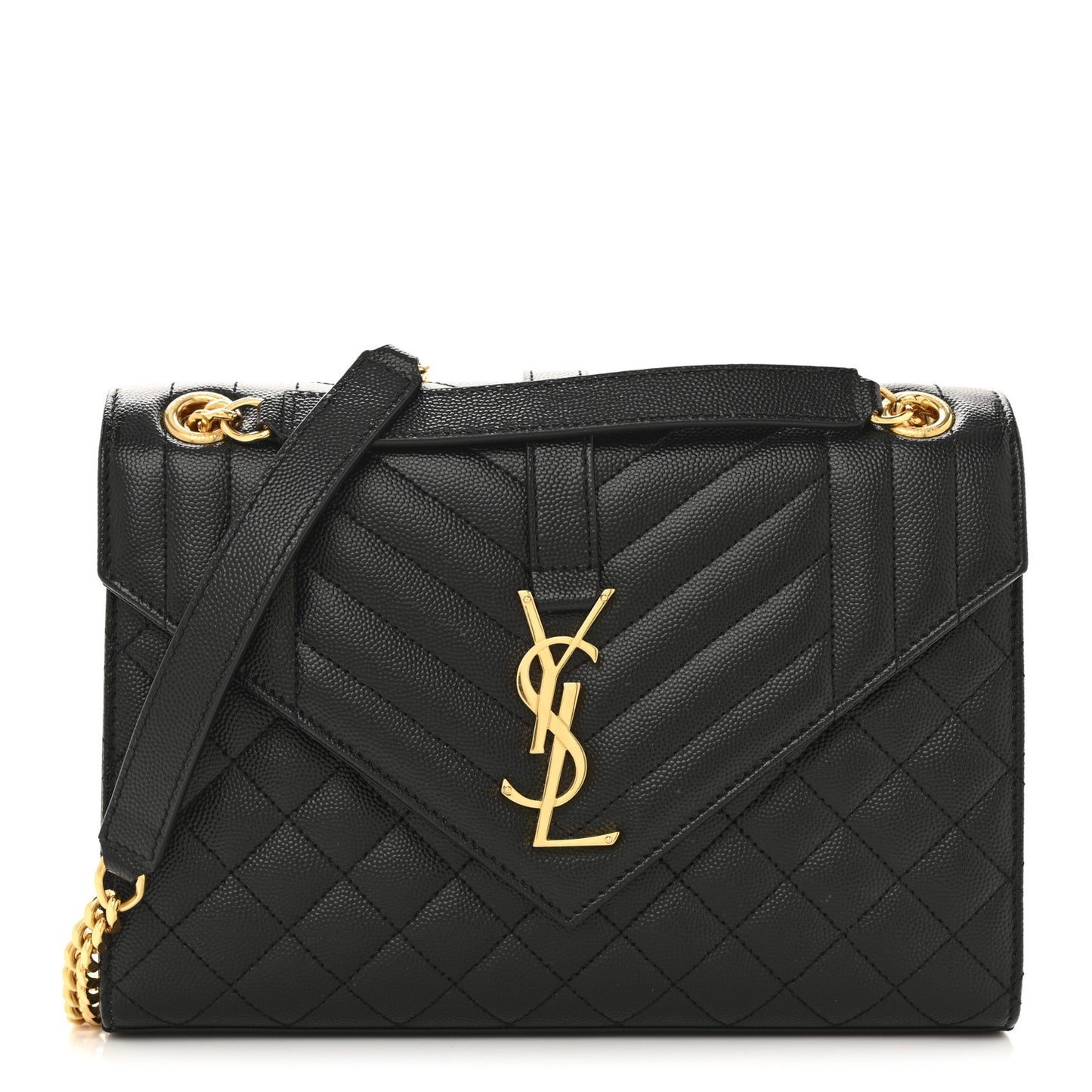 Grain De Poudre Textured Mixed Matelasse Triquilt Medium Monogram Satchel Black