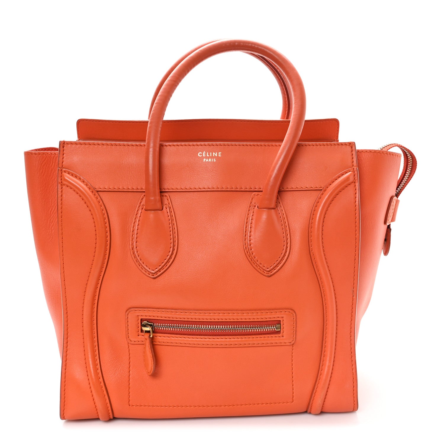 Celine Smooth Calfskin Mini Luggage Orange 1 of 10