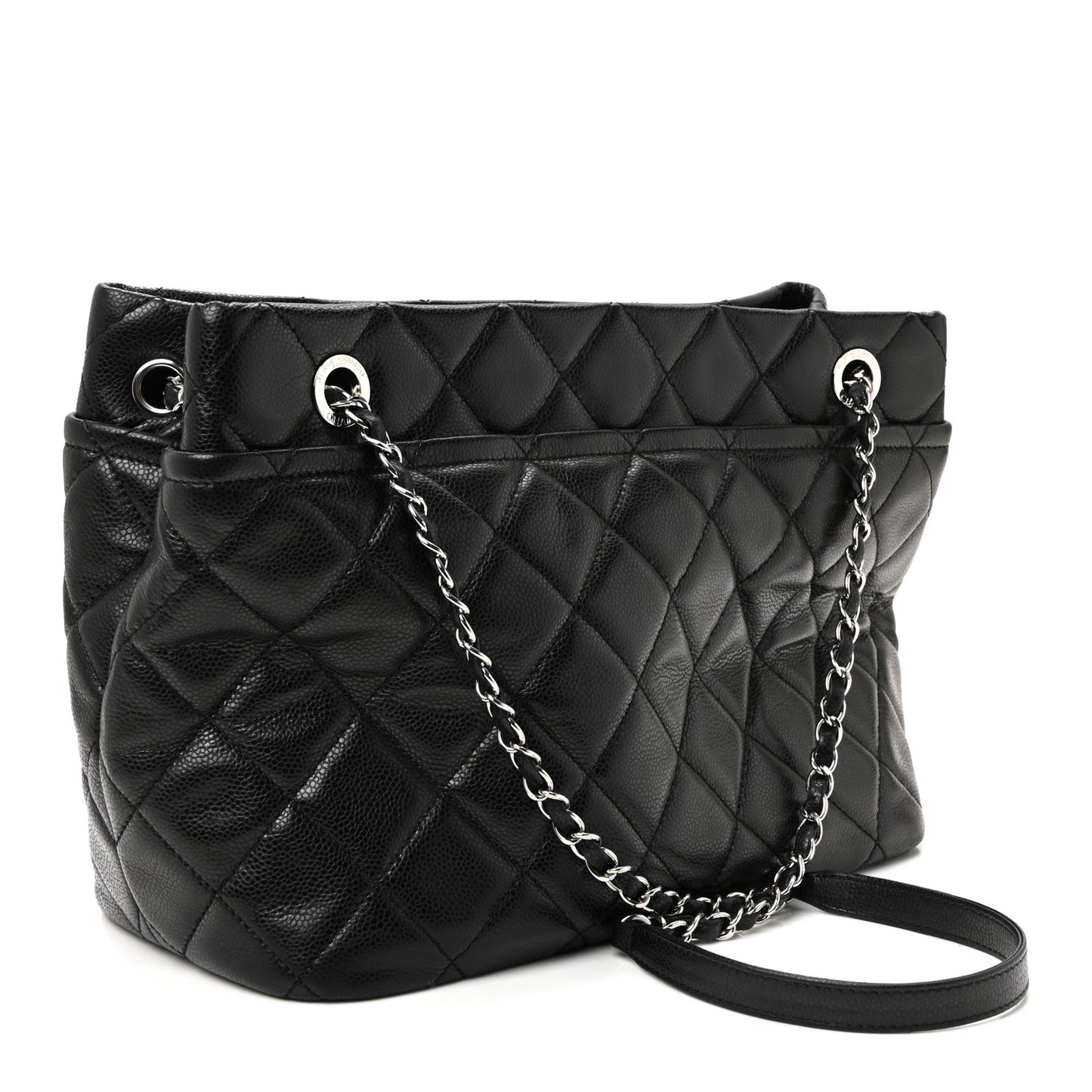Caviar Quilted Timeless CC Soft Tote Black